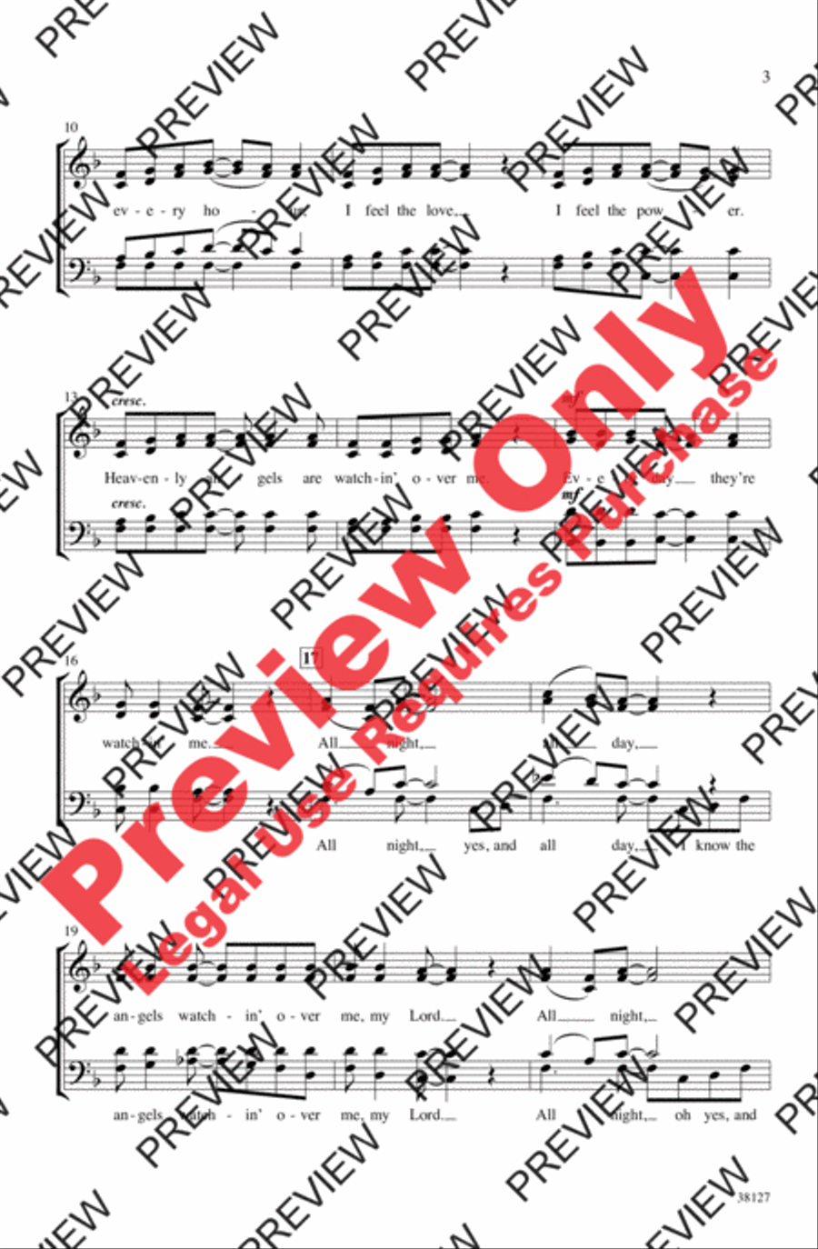 Watchin' Over Me Watchin' Over Me 4-Part scores gallery preview page 3
