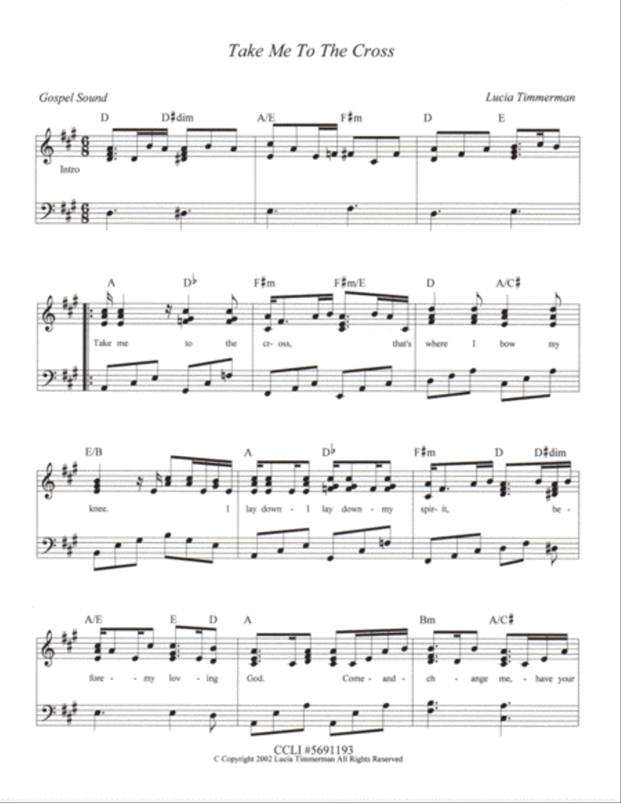 Take Me To The Cross Voice scores gallery preview page 1