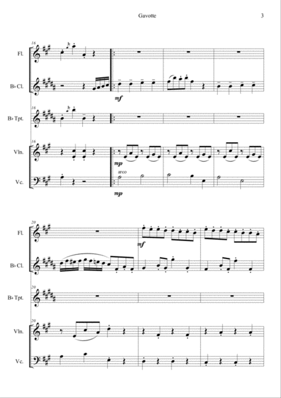 Gavotte Orchestra scores gallery preview page 3