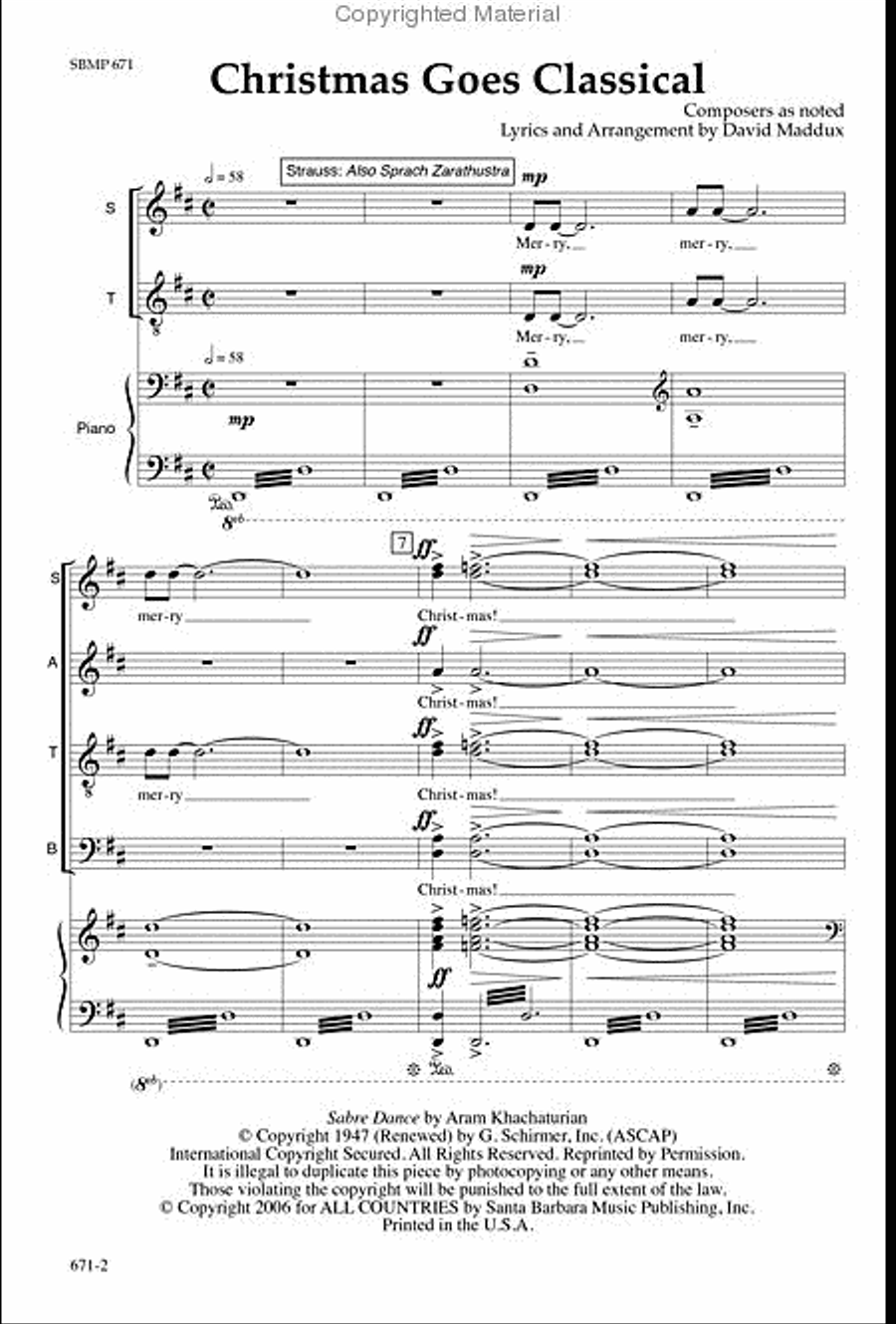 Christmas Goes Classical - SATB Octavo 4-Part scores gallery preview page 2