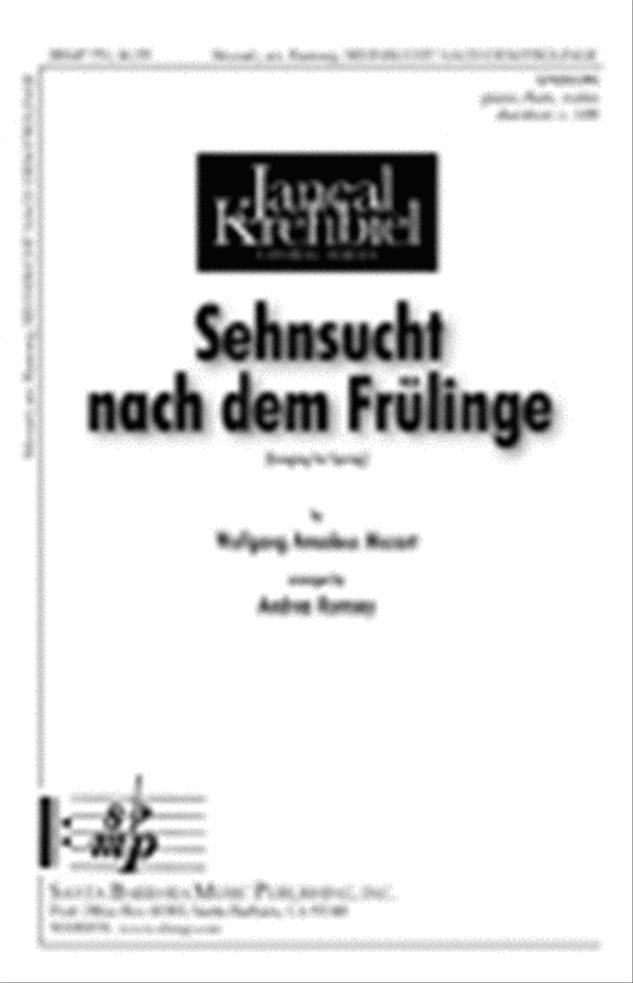 Sehnsucht nach dem Frulinge Unison Choir scores gallery preview page 1