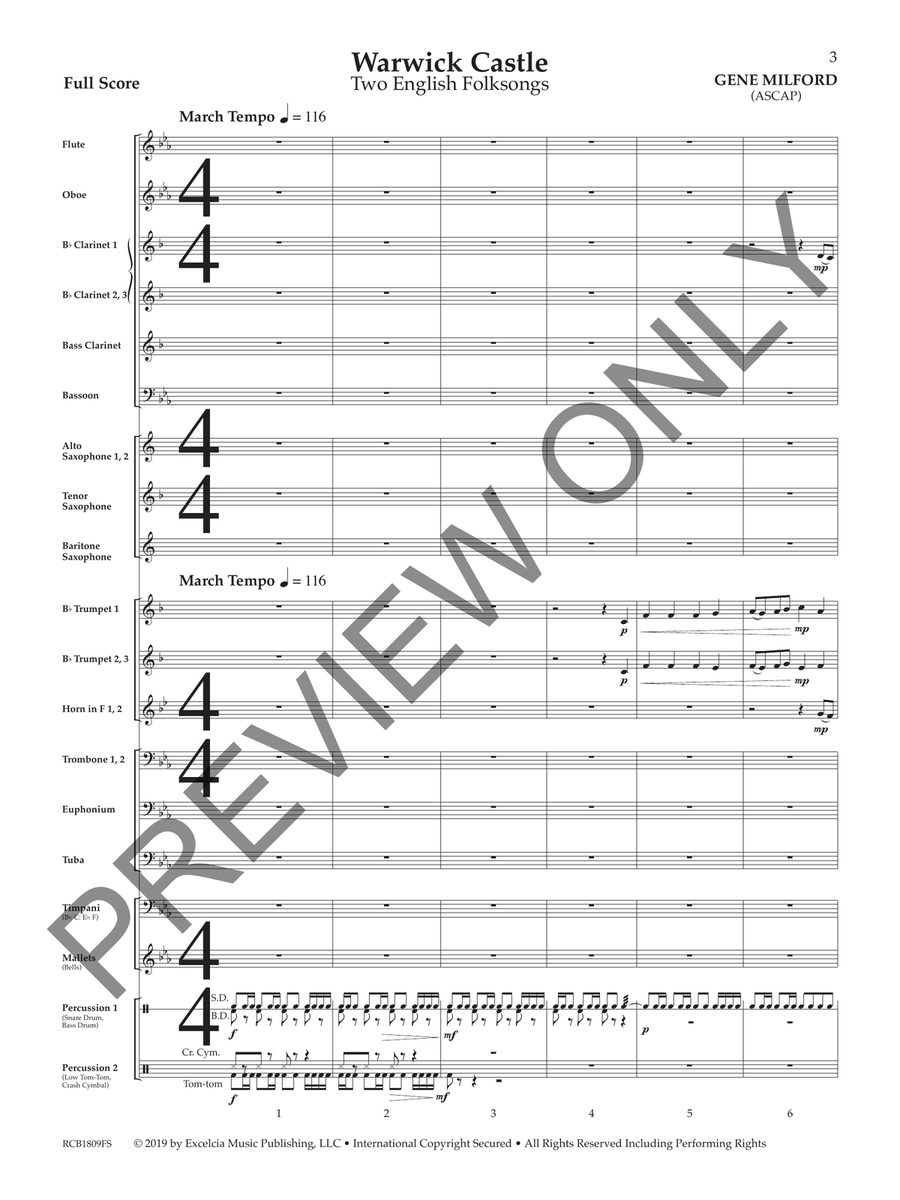 Warwick Castle (Score) Warwick Castle (Score) Concert Band scores gallery preview page 4