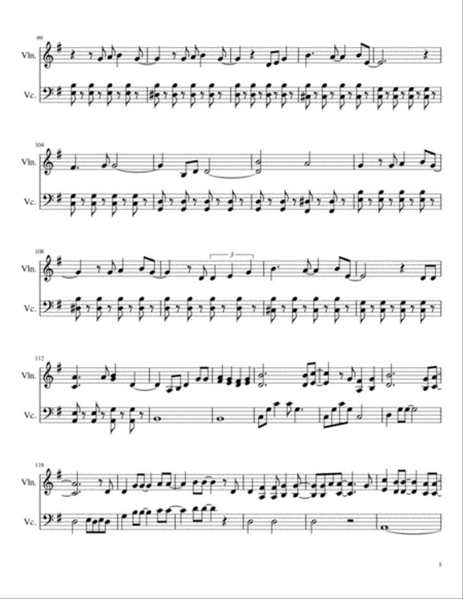 A Million Dreams String Duet scores gallery preview page 5