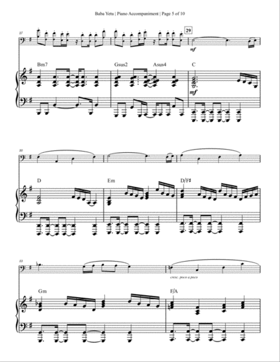 Baba Yetu Large Ensemble scores gallery preview page 5