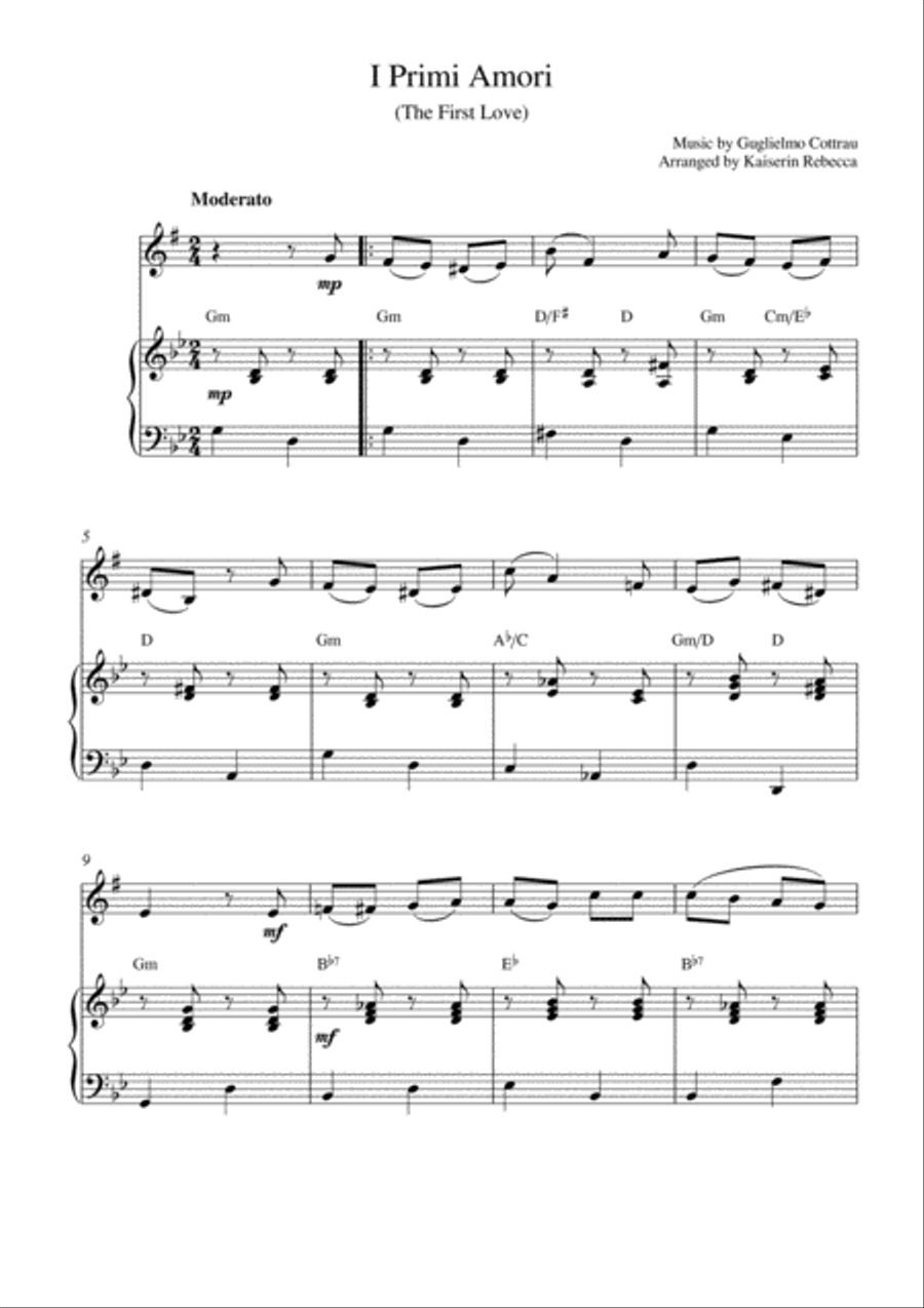 I Primi Amori (The First Love) Alto Saxophone scores gallery preview page 1