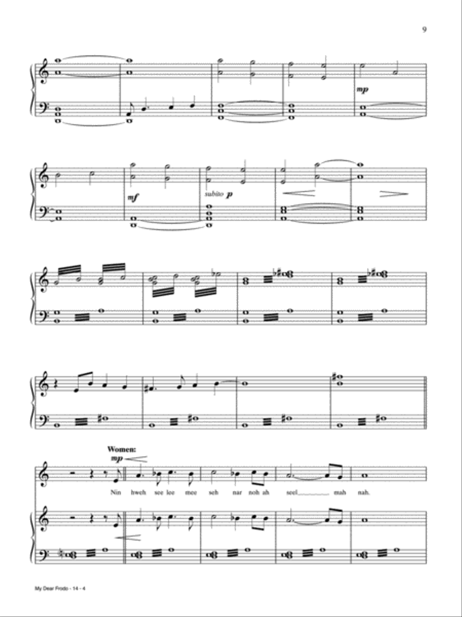 My Dear Frodo Piano, Vocal scores gallery preview page 4