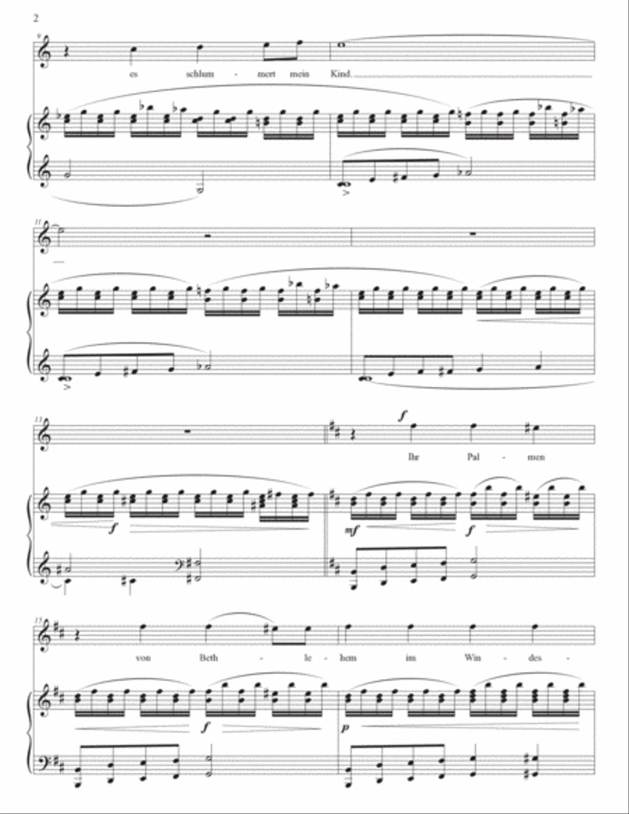 WOLF: Die ihr schwebet um diese Palmen (transposed to E major) Voice scores gallery preview page 3