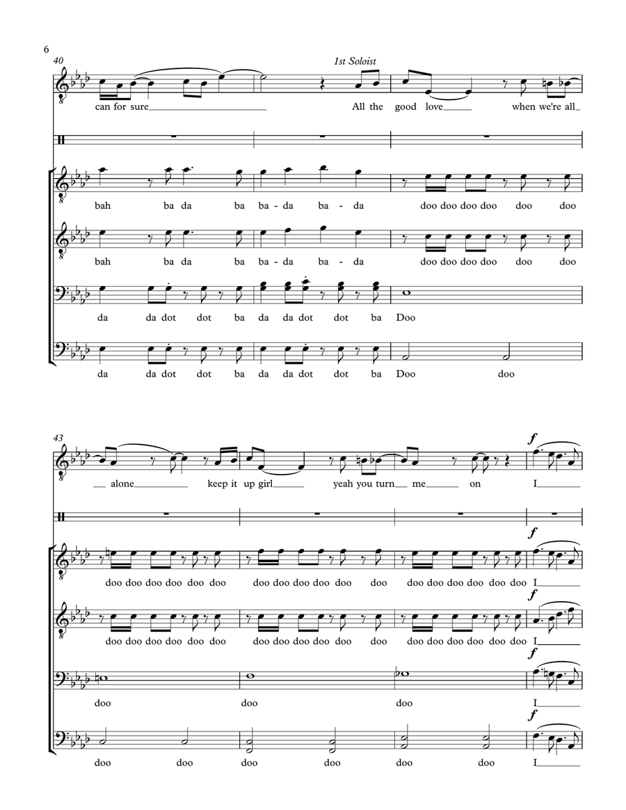 Hooked On A Feeling TTBB scores gallery preview page 6
