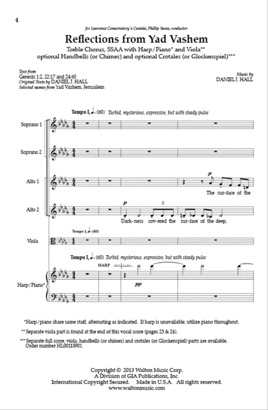 Reflections from Yad Vashem (Vocal Score) SSAA scores gallery preview page 3