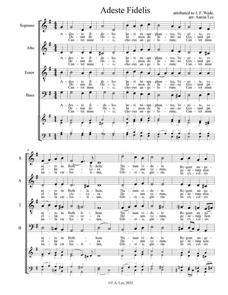 Adeste Fidelis (O Come All Ye Faithful) (for SATB choir a cappella)
