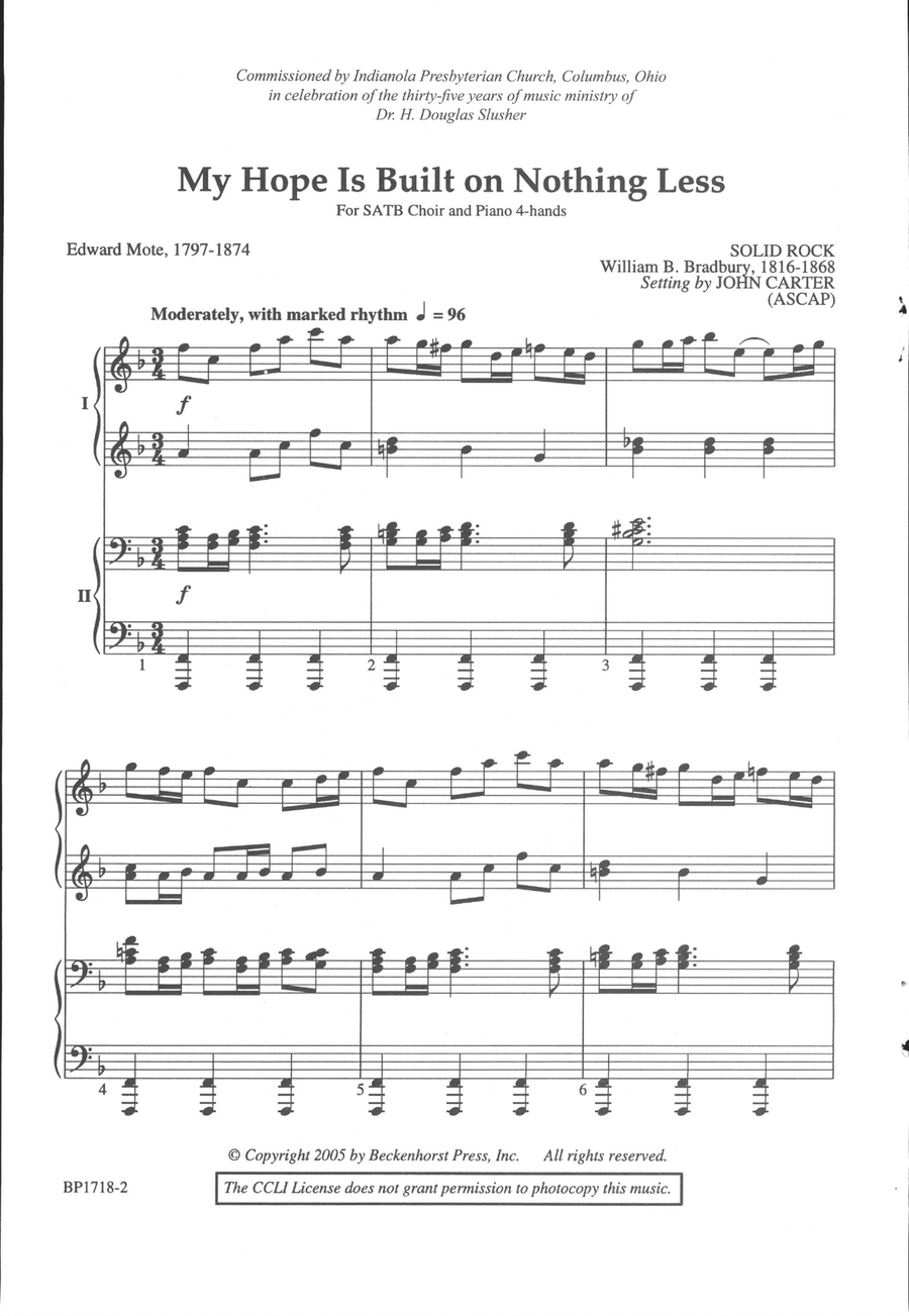 My Hope Is Built on Nothing Less - Carter 4-Part scores gallery preview page 2