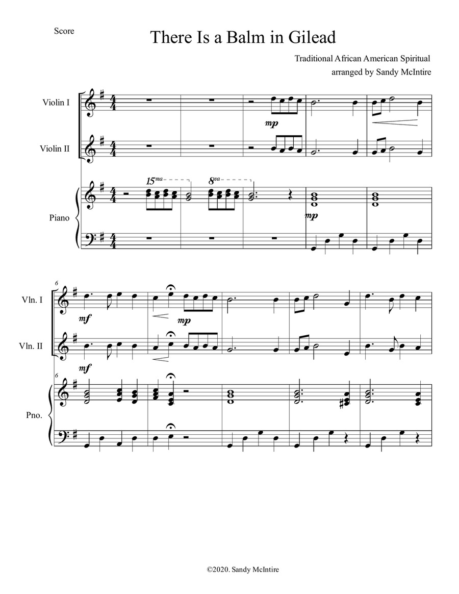 Balm in Gilead String Duet scores gallery preview page 1