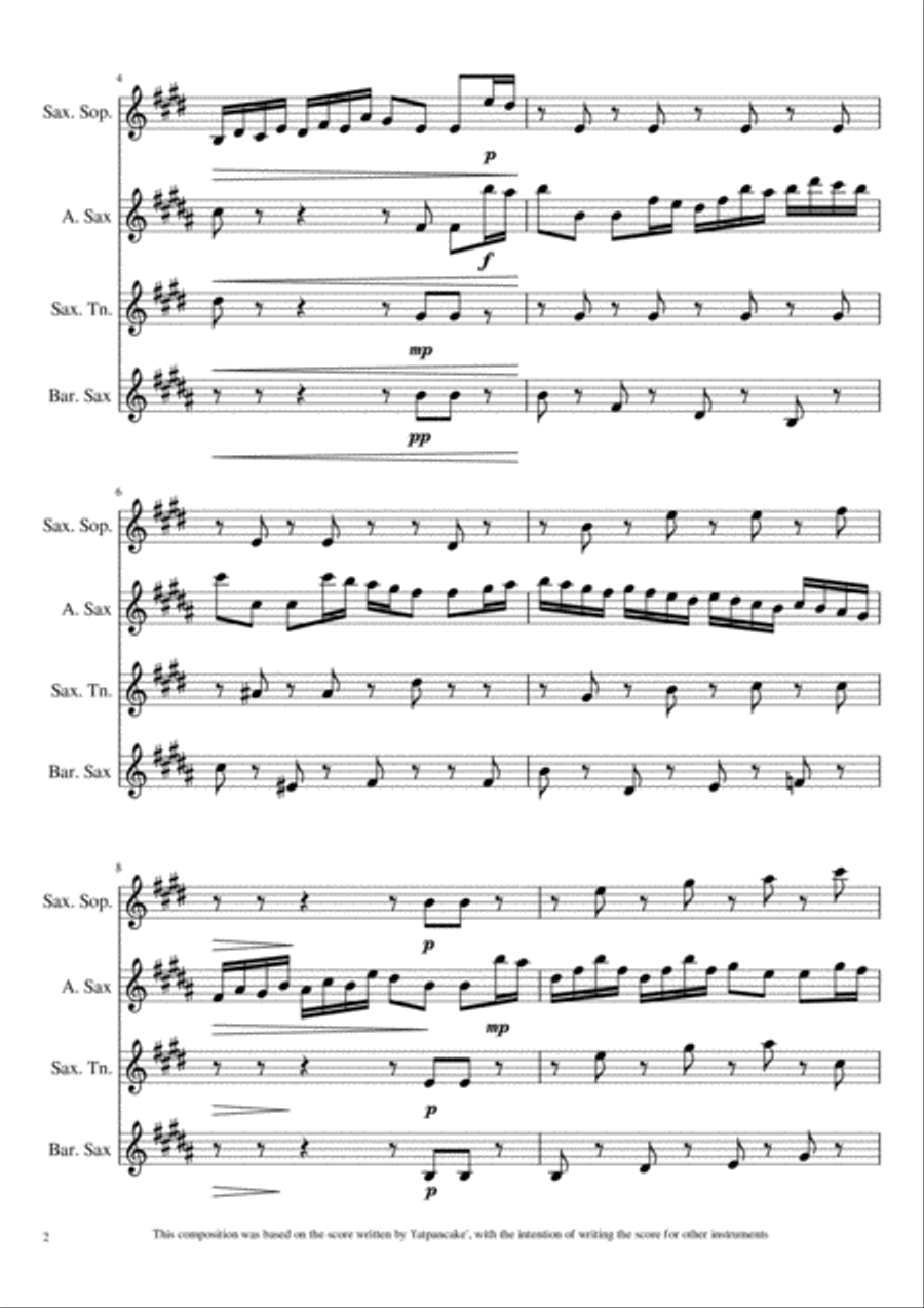 Sailor´s Hornpipe - Saxophone Quartet Saxophone Quartet scores gallery preview page 2