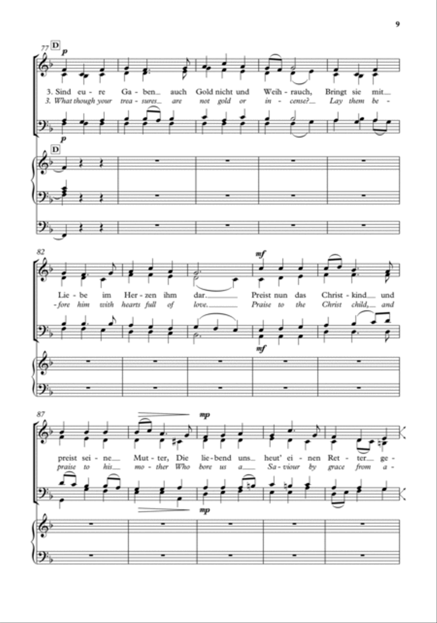 Wiegenlied zu Weihnachten (Christmas Lullaby) 4-Part scores gallery preview page 4