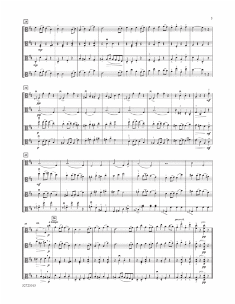 Gavotte from Three Violin Duets for Viola Quartet Viola scores gallery preview page 2