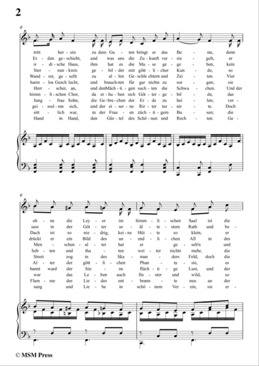 Schubert-Die Vier Weltalter,Op.111 No.3,in F Major,for Voice&Piano Voice scores gallery preview page 4