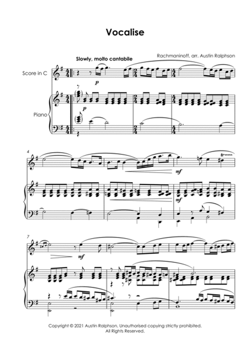 Vocalise (Rachmaninoff) - violin and piano with FREE BACKING TRACK image number null