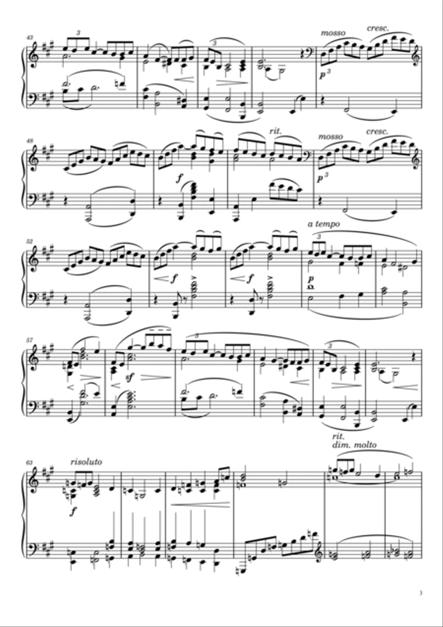 Arabesque L. 66 No. 1 in E Major Piano Solo scores gallery preview page 3