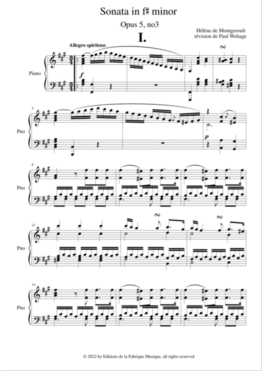 Hélène de Montgeroult: Sonata in f-sharp minor, Opus 5 no. 3 Piano Solo scores gallery preview page 3