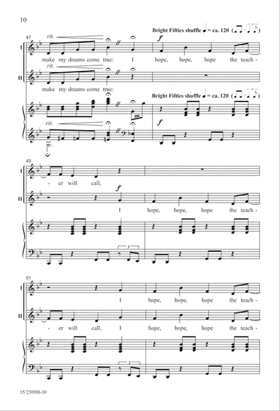 I Hope the Teacher Won't Call on Me! 2-Part scores gallery preview page 11