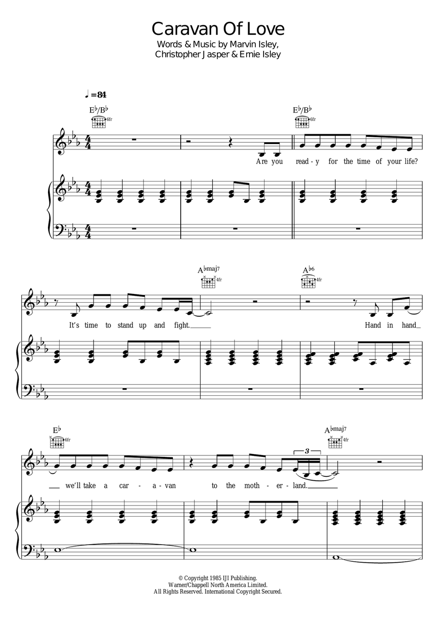 Caravan Of Love Piano, Vocal scores gallery preview page 1