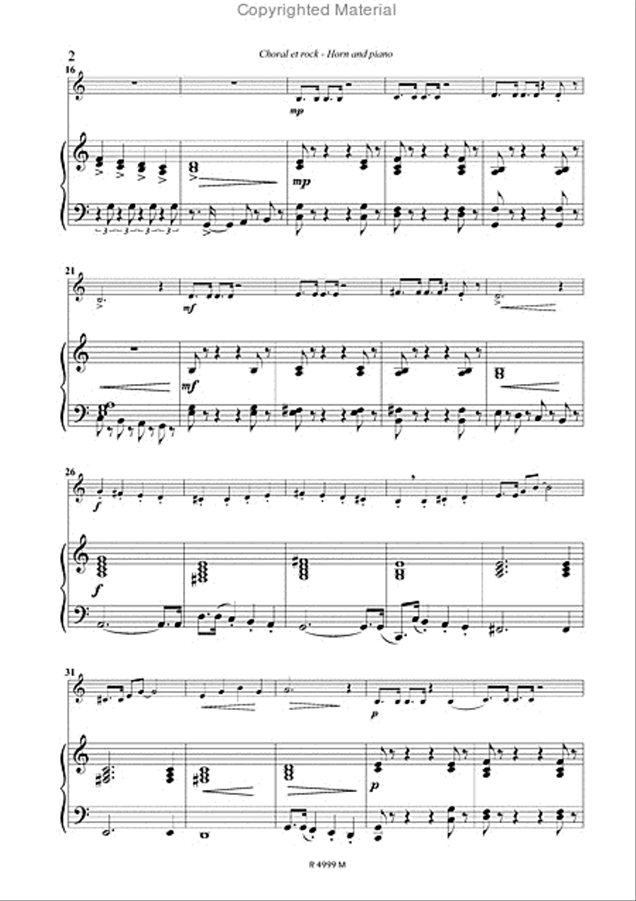 Choral et rock, pour cor Choir scores gallery preview page 3