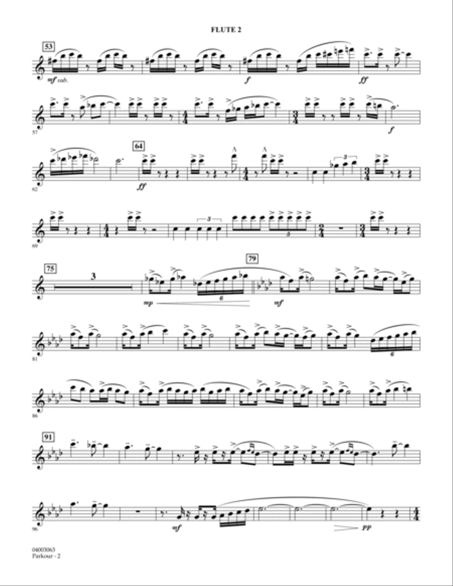 Parkour - Flute 2 Parkour - Flute 2 Concert Band scores gallery preview page 2