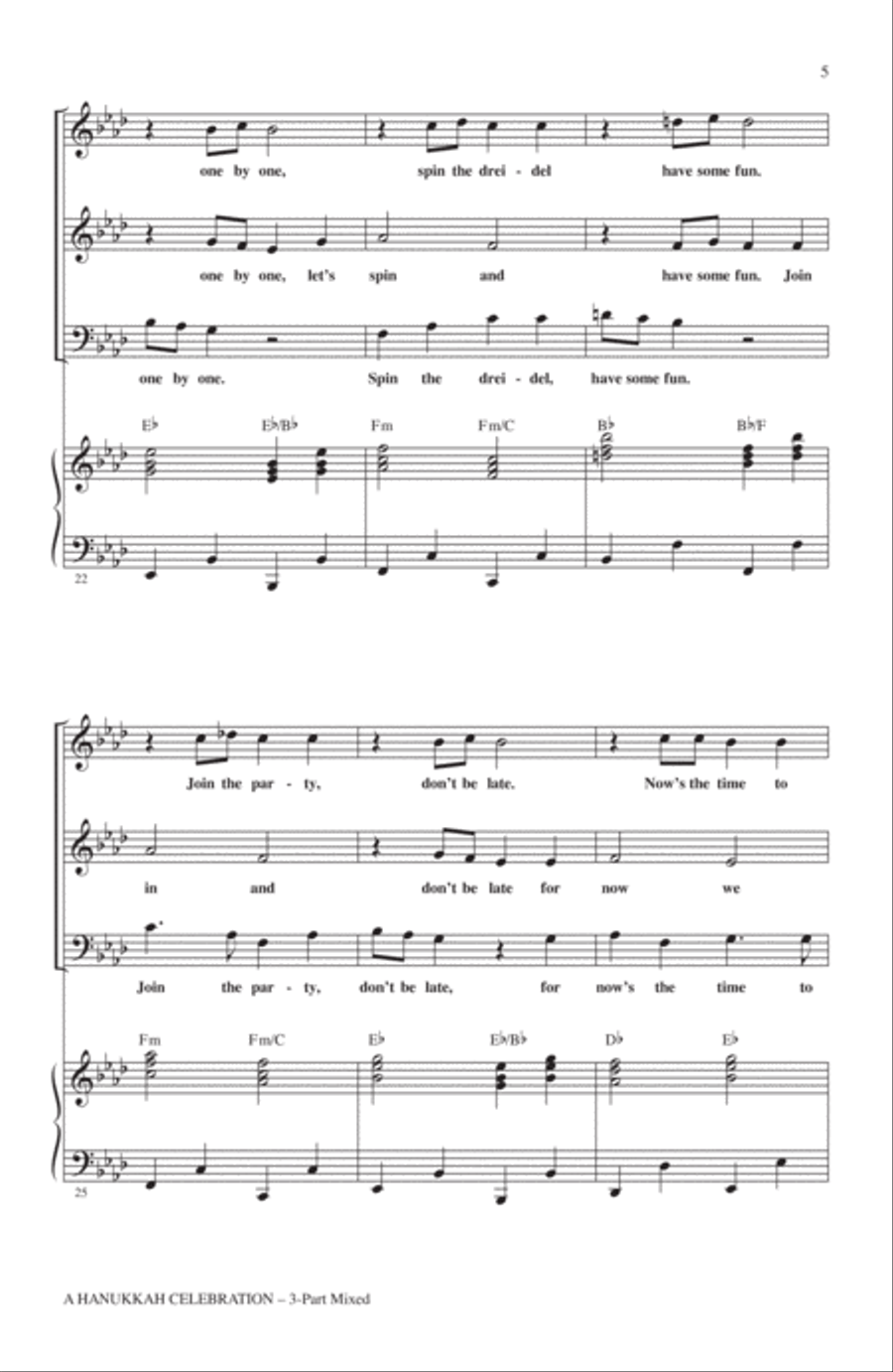 A Hanukkah Celebration 3-Part scores gallery preview page 3