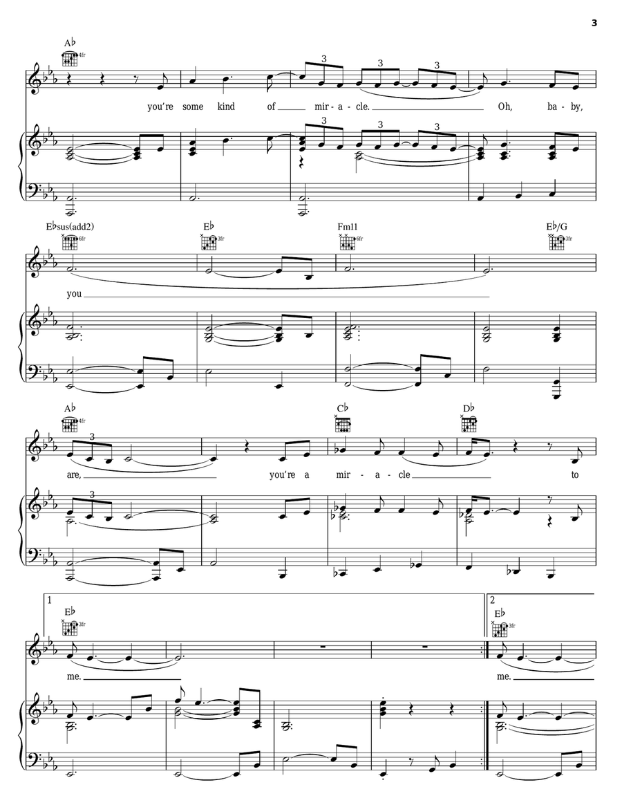 Some Kind Of Miracle by Kelly Clarkson Piano, Vocal, Guitar - Digital Sheet Music page 3