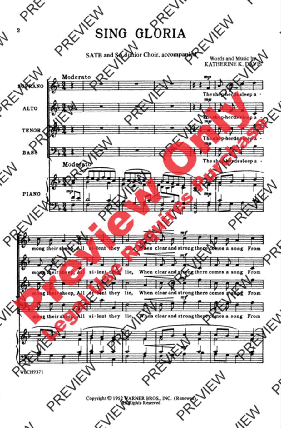 Sing Gloria Sing Gloria 4-Part scores gallery preview page 2
