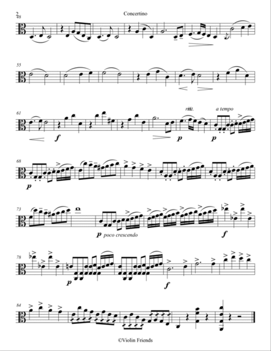 Concertino by Leo Portnoff Op.13 arr.for Viola and Piano Chamber Music scores gallery preview page 3
