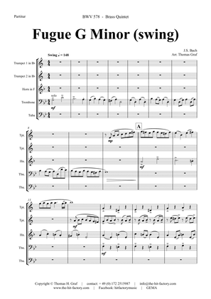 Fugue G Minor - (the 'little') - BWV 578 - Swing - Brass Quintet
