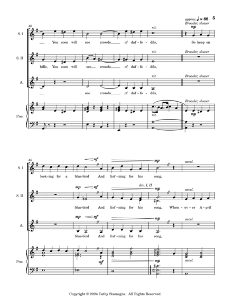 April Showers (SSA Choir, Piano Accompaniment)  SSA scores gallery preview page 6
