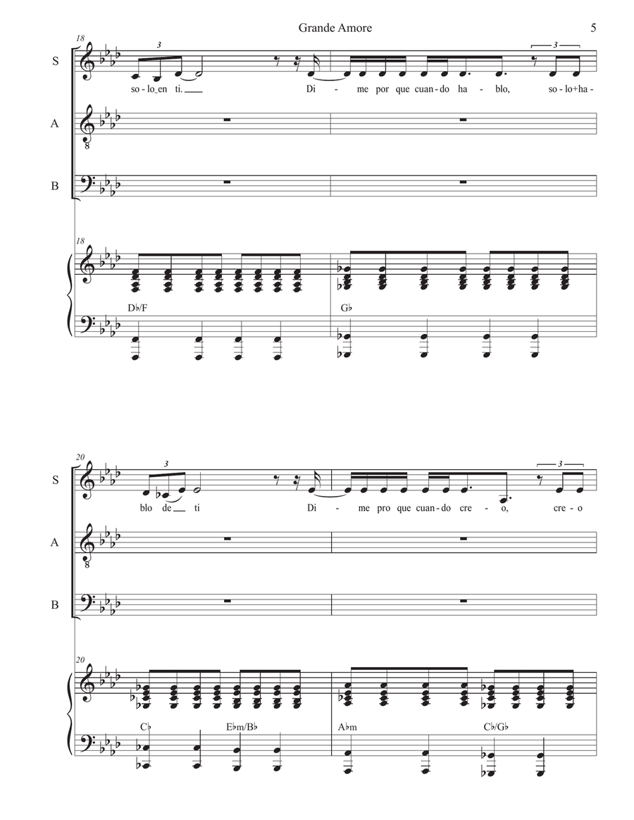 Grande Amor 2021 3-Part scores gallery preview page 5