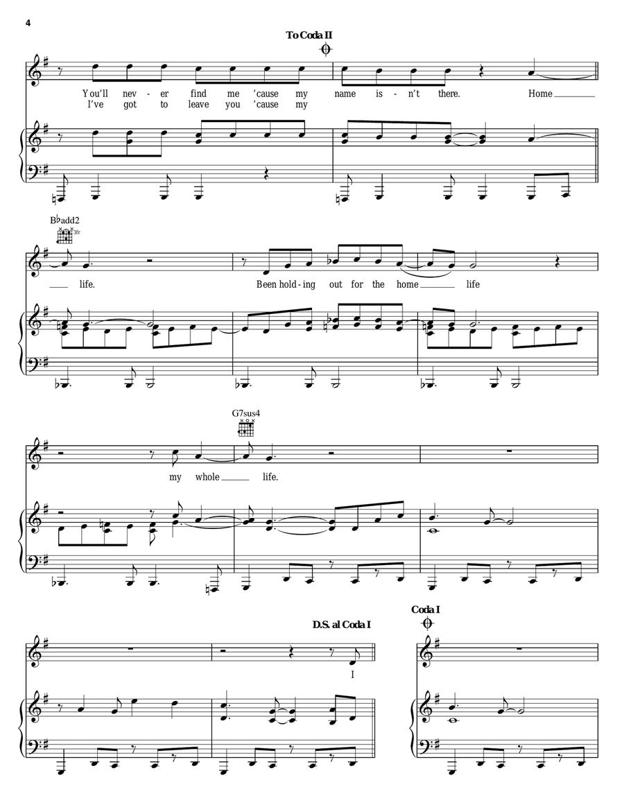 Home Life Piano, Vocal, Guitar scores gallery preview page 4