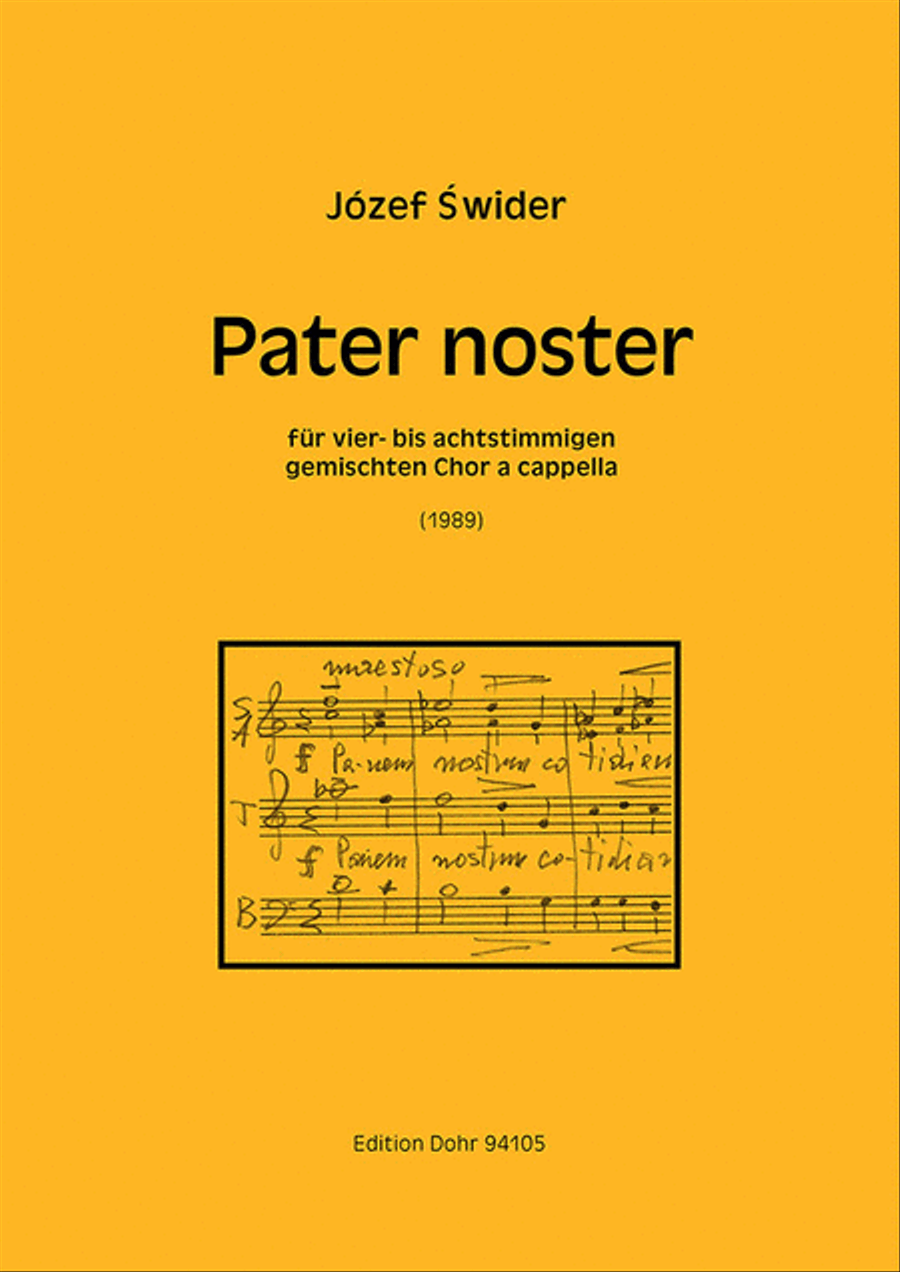 Pater noster für 4- bis 8-stimmigen gemischten Chor a cappella (1989) 4-Part scores gallery preview page 1