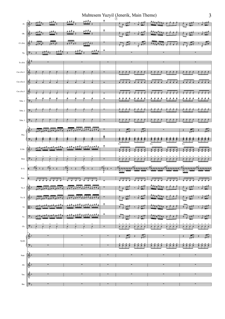 Muhtesem Yuzyil Jenerik Full Orchestra scores gallery preview page 3