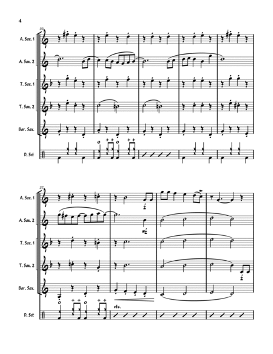 Let It Snow! Let It Snow! Let It Snow! Saxophone Quintet scores gallery preview page 4