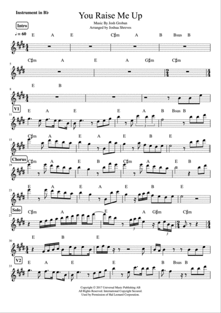 You Raise Me Up Woodwind Duet scores gallery preview page 1