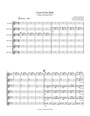 Carol of the Bells (F min) (Violin Sextet)