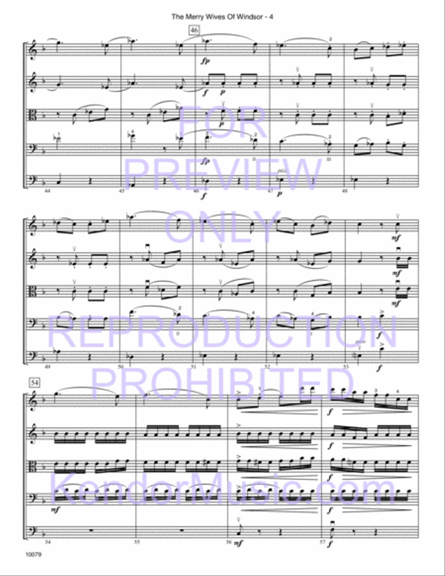 Merry Wives Of Windsor, The (Themes From The Overture) (Full Score) Orchestra scores gallery preview page 6