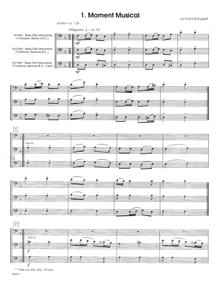 FlexTrios For Brass (Playable By Any Three Brass Instruments) - Trombone/Baritone B.C./Tuba