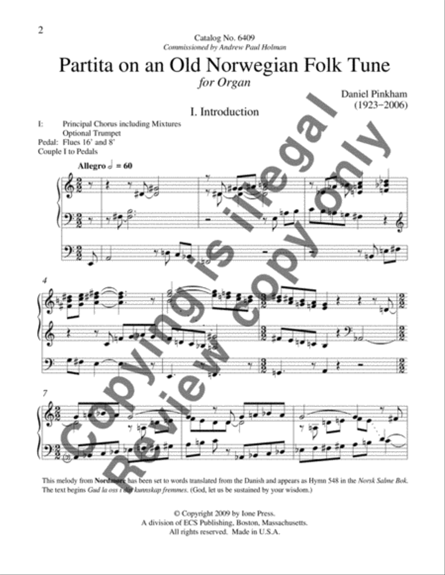 Partita on an Old Norwegian Folk Tune Choir scores gallery preview page 3