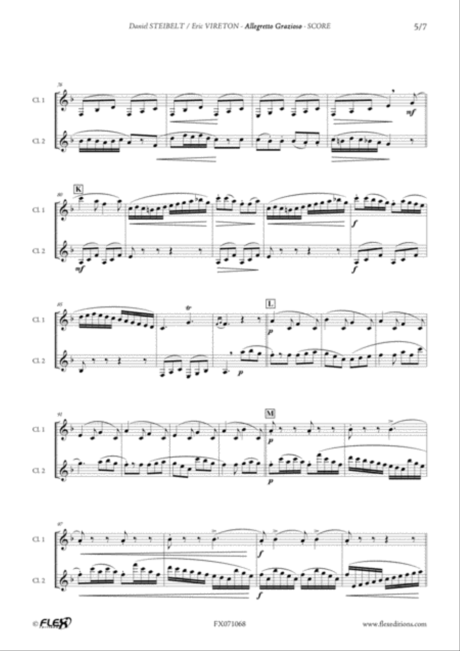 Allegretto grazioso Allegretto grazioso Clarinet Duet scores gallery preview page 5