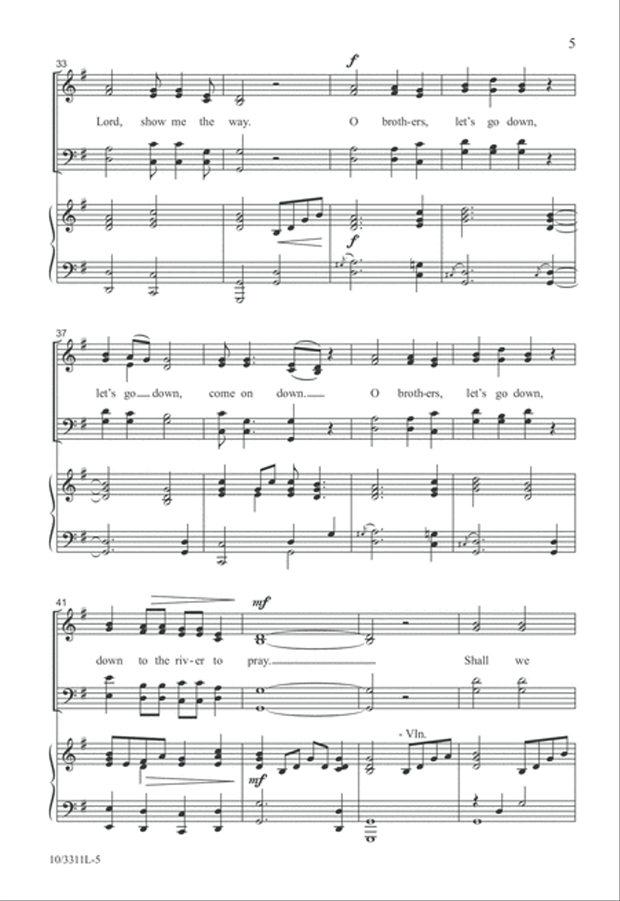 Down to the River to Pray 4-Part scores gallery preview page 5