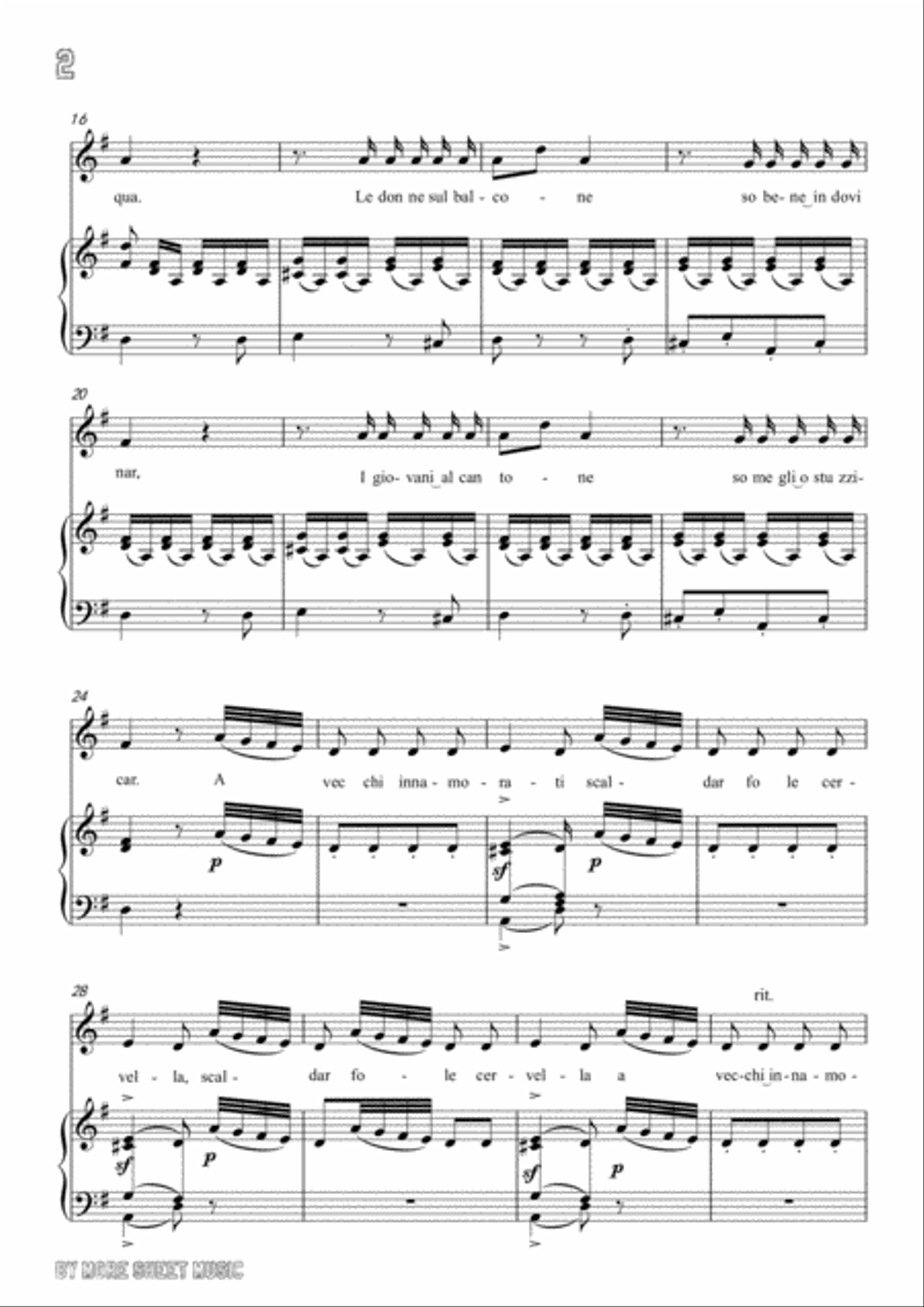 Paisiello-Chi Vuol la zingarella in G Major,for Voice and Piano Voice Solo scores gallery preview page 4