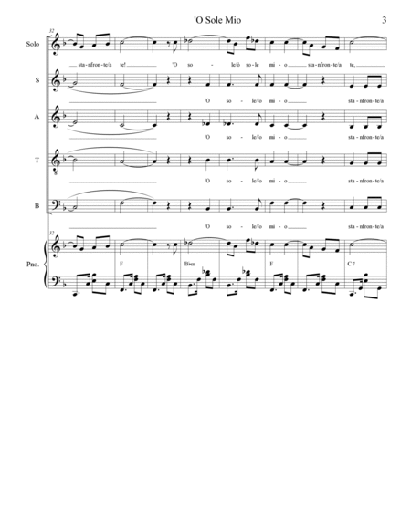 O Sole Mio (Vocal solo and SATB) image number null