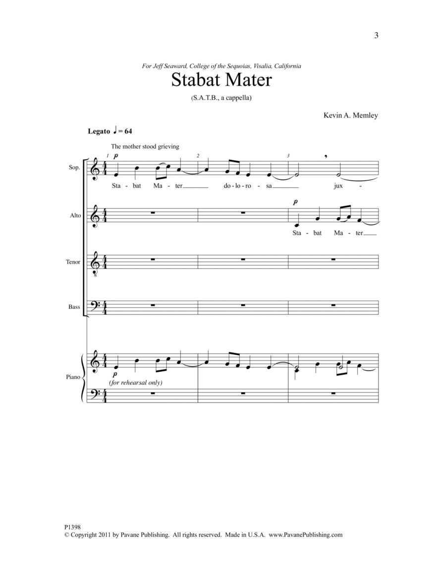 Stabat Mater 4-Part scores gallery preview page 1