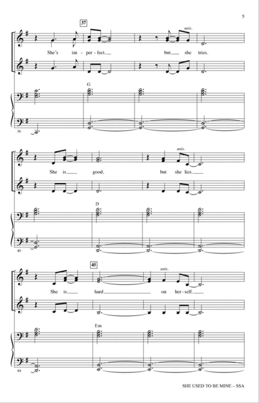 She Used To Be Mine (from Waitress the Musical) (arr. Mac Huff)