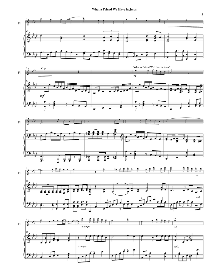 What A Friend We Have In Jesus Flute Solo scores gallery preview page 4